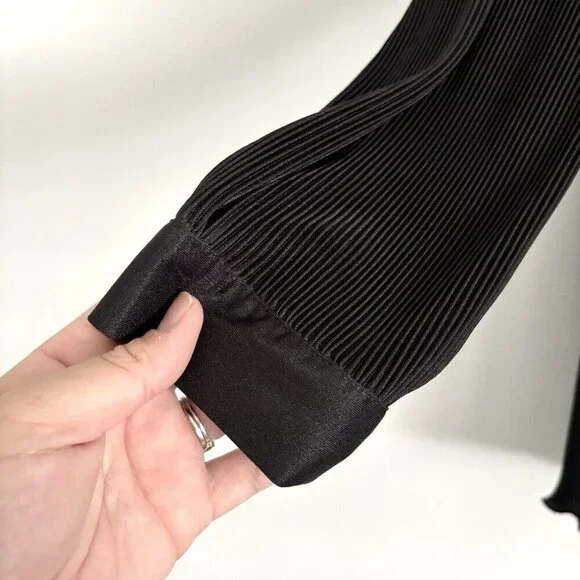 NEW Sleeper Black Origami Ribbed Long Sleeve Button Top Size Large Pajama Shirt - Picture 6 of 13